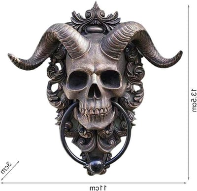 Sabbatical Hoornige God Skallen Deurklopper, Satanische Wanddecoratie voor Deur, Unieke Deurhanger voor Voorzijde van Huis (13.5 x 11 x 3cm)