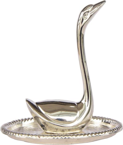 Zwaan Sieradenhouder - Sleutelbakje Decoratie - Sieraden Opbergen - Zilverkleurige Plating - 8x9 cm - Zilver