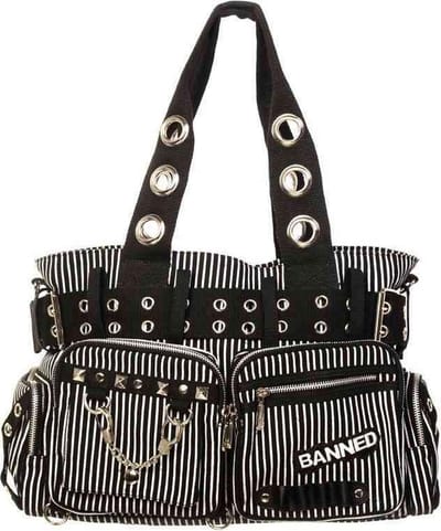 Banned - Banned Sweet Revenge Handtas met handboeien - zwart/wit - (bxhxd) ca. 36cm x 27cm x 15cm