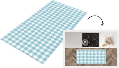 Keukenloper - Loper keuken - Pastel - Blauw - Patronen - 120x60 cm - Keukenloper vinyl
