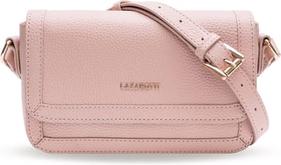 Lazarotti Leren Schoudertas Bologna Leather Flap Crossbody Bag Pink Oud roze