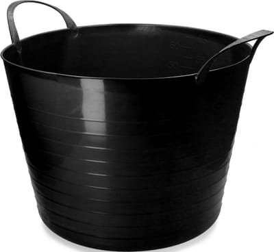 Vplast 65 L - Emmer V-Trug Flexi - Schoonmaakbak - Stalinrichting - Voerbak - 40 cm Hoog - Zwart