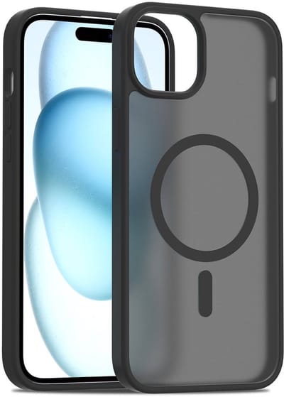 Solidenz Hoesje - Geschikt voor iPhone 15 Plus - FrostMag Backcover geschikt voor MagSafe - Zwart
