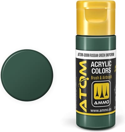 AMMO by Mig Jimenez Hobbyverf Acrylverf - MIG 20099 ATOM - RUSSIAN Green Uniform - Acryl - 20ml Verf flesje - 20 ml