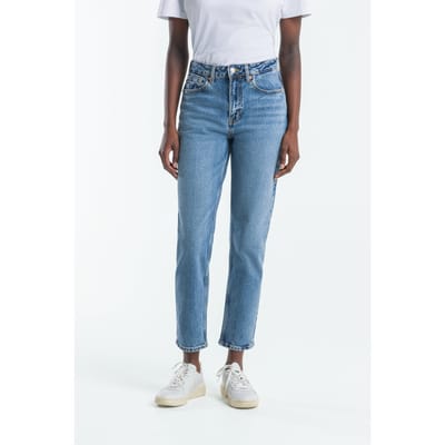 Kings Of Indigo Caroline Cropped Stretch Eco Xavier Blue Marble Size: W24L27 | Straight Pants Outlet | Dames | Blauw