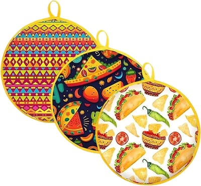 Tortilla Warmer - Brood Houder - Warme Maaltijden - Magnetron Veilig - 30 cm Diameter - Meerdere Kleuren