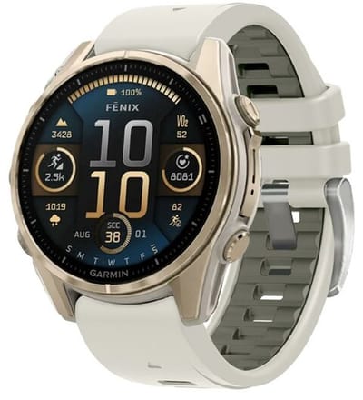 By Qubix - Geschikt voor Garmin bandje - 20mm Quickfit - Siliconen bandje - Zandgrijs - Geschikt voor Garmin Fenix 7s/6s/5s / Instinct 2s / Epix Pro Gen 2 (42mm)