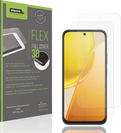 dipos FLEX – 2x Matte Screenprotector geschikt voor Vivo Y51 Pro 5G | Volledige Schermbescherming | Case-Friendly