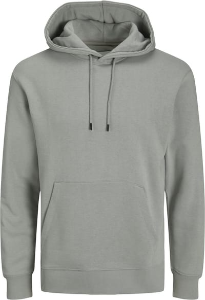 JACK & JONES Star basic sweat hood regular fit - heren hoodie katoenmengsel met capuchon - grijs