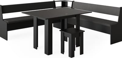 Vicco Roman Hoekbankgroep – 210 x 210 cm met tafel Zwart