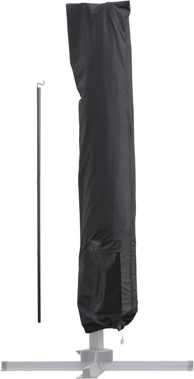 Zwarte Parasolhoes met Trekkoord 240x48cm - UV-bestendig en Waterdicht