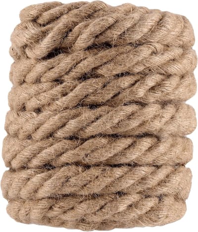 Dikke en Sterke Jute Touw van 10M x 26MM, Geschikt voor Creatieve Klussen, Ophangen en Decoratie