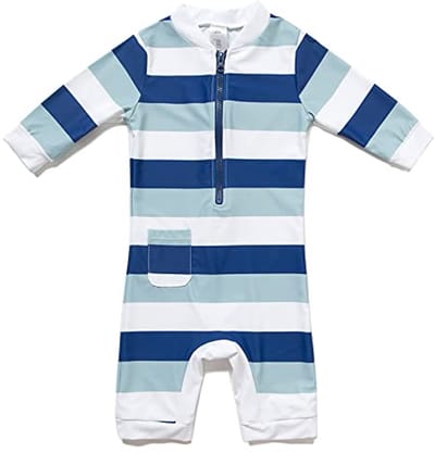 Badpak voor babyjongens UPF50+, Zonnepak met lange mouwen en ritssluiting
