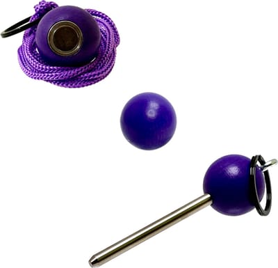Boulemaus - Jeu de Boules - Bouleset Kleur violet - 1 Magneet - krachtige magnetische bouleopraper in de vorm van but met koord – 4 kg - 1 Traceur de Terrain -V2A roestvrij staal- 1 but