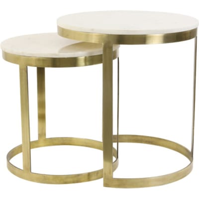 Light & Living bijzettafel perlato Ø49x52cm - set van 2