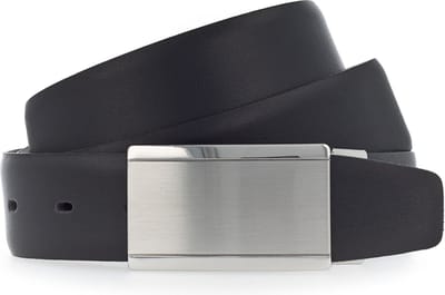 Vanzetti Leren Riem Dresscode: Business 35mm Cambered Belt W80 Black Zwart