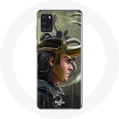 Coque maniacase pour Samsung Galaxy A21S Loki Thor Ragnarok avec Casque Fanart Saison 1 noir