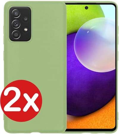 Hoesje - 2 Stuks - Geschikt voor Samsung Galaxy A52 - Sterk & Shockproof - Telefoonhoes - Back Cover - Case Siliconen - Telefoon Hoes - Groen
