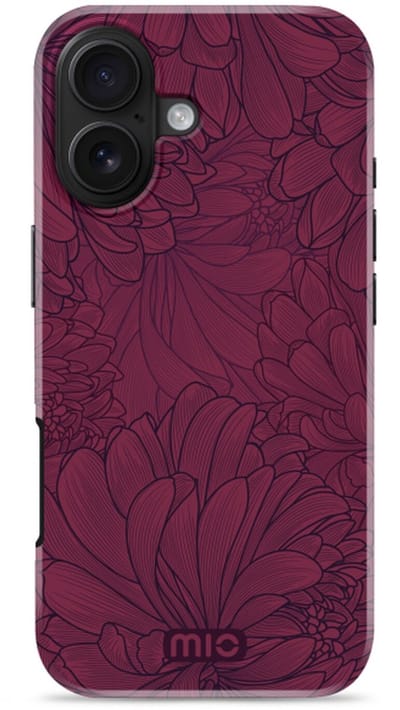 MIO Hoesje Geschikt voor Apple iPhone 17 - Compatibel met MagSafe / Qi2 - Hard Shell Back Cover Case Berry Blooms