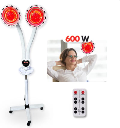 BELLAVITA ® Infraroodlamp 600W - Infraroodtherapie - Lichttherapie - Gezondheid - Spieren - Gewrichten - Infraroodtherapie - Lichttherapie - Fibromyalgie - Pijnverlichting – Collageen Lamp – Warmtelamp - Rood Licht Therapie - Red Light Therapy