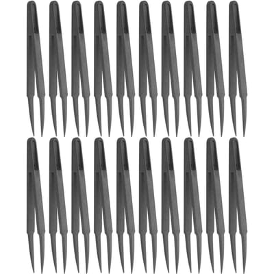 20 Stuks Pincetten Koolstofvezel Antistatisch Hoge Nauwkeurigheid Industriële Reparatiegereedschappen 93303 gray