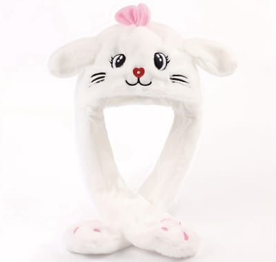 Pluche kattenmuts met bewegende pootjes – warme wintermuts dames & meisjes