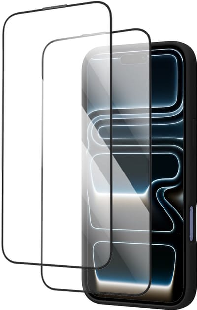 Xssive - Hoesje geschikt voor iPhone 17 Pro + Screenprotector - 9H Gehard Glas - Siliconen Case - Zwart