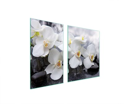 TMK ArtDeko Serie - Glasplaat en Snijplank - Orchidee - 100x52 cm