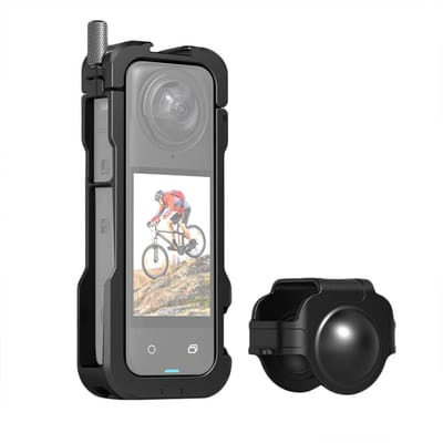 Metalen Panoramische Camera Videokooi Aluminiumlegering Camera Kooi met Dubbele Cold Shoe Mounts Siliconen zwart