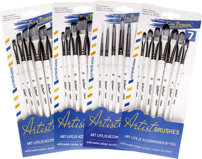Penselen - Set van 28 stuks - Afgeschuind - Recht - Puntig - Rond - Kwasten - Verven - Schilderen - Waterverf, Olieverf en Acrylverf