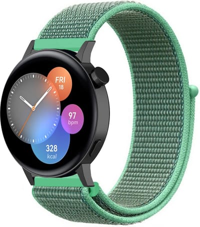 Nylon bandje geschikt voor Huawei GT 3 42mm / Huawei GT 3 Pro 43mm / Huawei GT 2 42mm - Mint groen