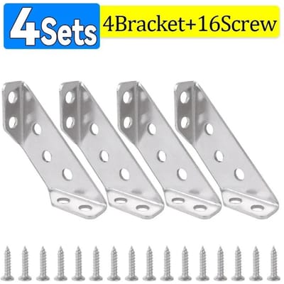 10/1Sets Universele RVS Hoekbeugel Meubelhoekconnector Kast Tafel Stoel Lade Hoekbeugel met Schroef