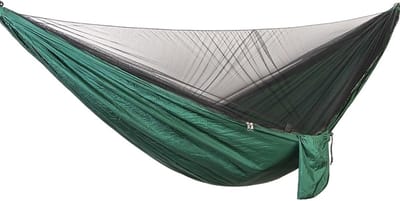 Kampeerhangmat Net - Reishangmat - Buiten Ontspannen - Geïntegreerd Muggennet - 290x140cm - Groen