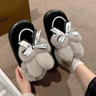 Dames snowboots Winter Designer Plus fluwelen warme katoenen schoenen Dames verdikte strik Prinses korte laarzen 36-37 zwart