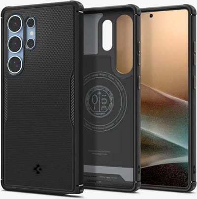 Spigen Core Armor MagFit - Hoesje Geschikt voor Samsung Galaxy S25 Ultra - Back Cover Compatibel met MagSafe en Qi2 - Militaire Standaard - Air Cushion - Matte Zwart