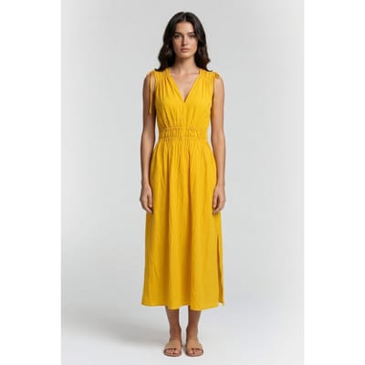 & Other Stories Selena Dress Yellow Maat: XS | Midi Jurken Outlet | Dames | Geel