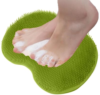 Dailygoods- Voetmassagekussen met zuignap - Wandmontage - Voetmassagemat - Verbetert bloedstroom - Zachte borstelharen - Comfortabele douche-ervaring
