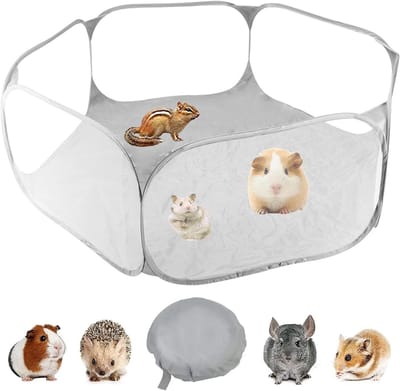 Ademend Dieren Speelpen voor Kleine Huisdieren - Vouwbare Kooi Tent voor Puppies, Kittens, Konijnen en Cavia's - Ideaal voor Binnen en Buiten Gebruik
