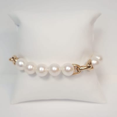 Parel armband - zoetwater parels - 10.5-11mm - 18 karaat roségouden sluiting - Lengte 20.5 cm uitverkoop Juwelier Verlinden St. Hubert - van €1889,= voor €895,=