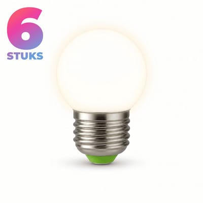 6x Globe G45 Spaarlamp E27 - 5W - Warm Wit Licht (2700K) - 800 lm - 10 jaar - Niet Dimbaar - Bespaar op energiekosten