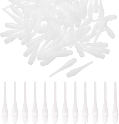 Dartpijlen Punten - Zachte Punten - Darts Spelen - 2BA Schroefdraad - 60 stuks - Wit