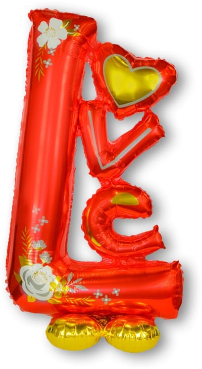 LUQ – Folieballon BIG Love – Rood-Goud – Luxe Romantische Valentijn Decoratie – Valentine Versiering – Helium Ready
