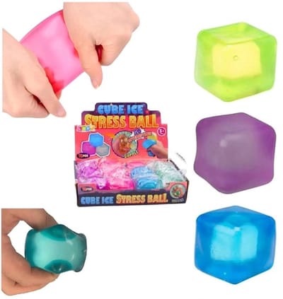 Ice Cube Squishy stressbal - 1 exemplaar - 5 cm groot - Fidget Toy - Knijp Speelgoed - Schoencadeautje