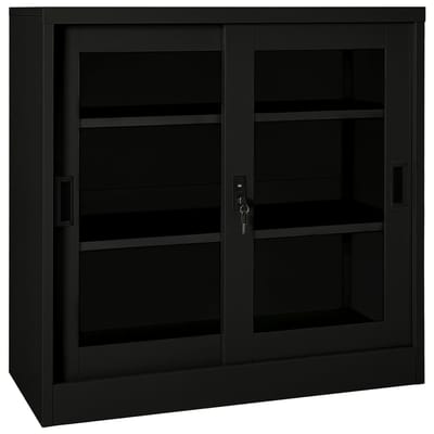 vidaXL - Roldeurkast - 90x40x90 - cm - staal - zwart