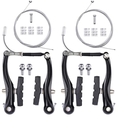 2 sets Aluminiumlegering Mountainbike V-Brake Remklauw Voor en Achter 105cm Lineaire Trek V-Remmen Fietsremklauwen
