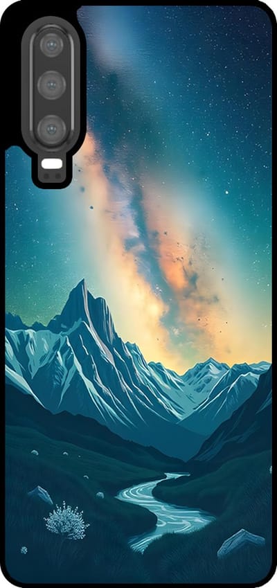 Smartphonica Telefoonhoesje Geschikt voor Huawei P30 met Sterrenhemel Opdruk - TPU Backcover Case With Space And Milkyway Design geschikt voor Huawei P30