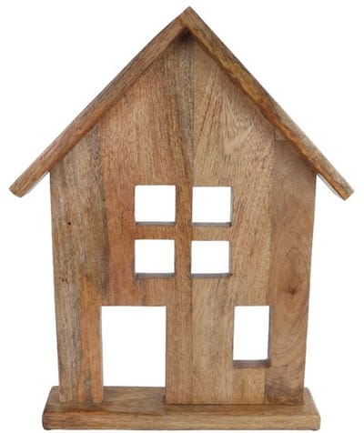 Sculptuur mango houten huis