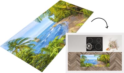 Keukenloper - Loper keuken - Strand - Amerika - Palmbomen - 120x50 cm - Keukenloper vinyl