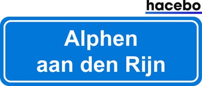 Hacebo - Plaatsnaam Sticker - 29x10 CM - Alphen aan den Rijn sticker - Verkeersborden sticker - grappige cadeaus - Alphen aan den Rijn