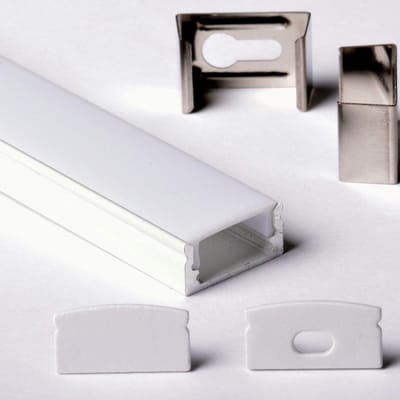 Aluminium LED strip profiel 3 meter met witte afdekking